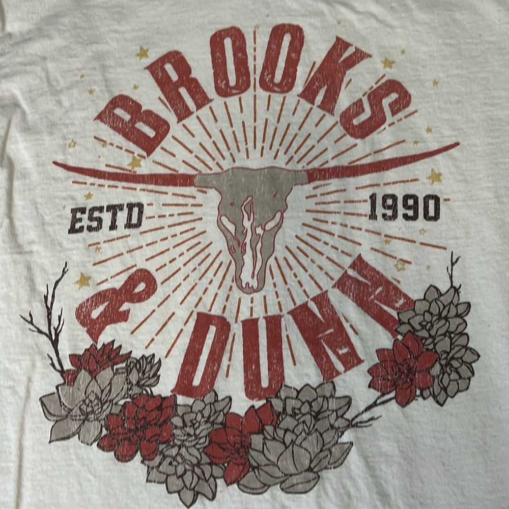Brooks & Dunn Graphic TShirt Ivory Size Large